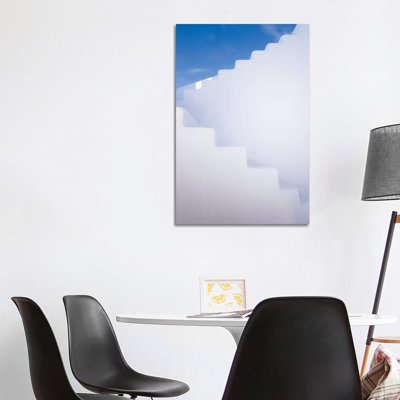 Europe, Greece, Santorini. Stairway And Shapes. by Jaynes Gallery - Wrapped Canvas Print