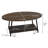 Jamestown Oval Coffee Table with Storage Shelf Mid Century Walnut Wood Grain and Metal Frame-784207998
