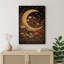 Croissant doré, lune, ciel nocturne, œuvres d'art, impression sur toile-126030930-126030935