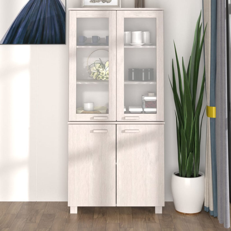 Vitrine à tiroirs Hamar pour salon HAMAR, Blanc