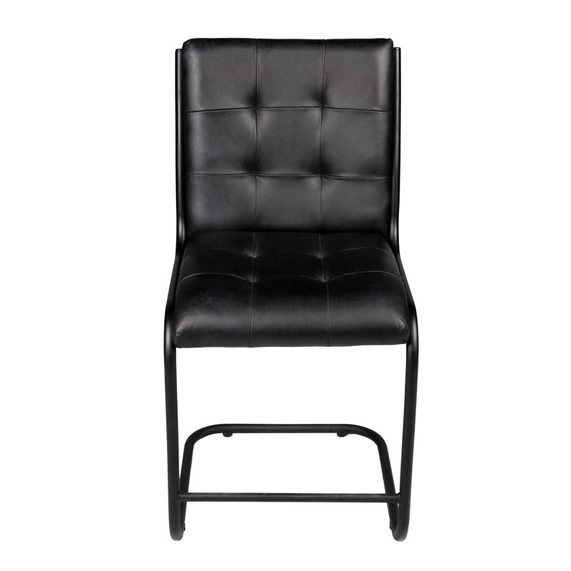Ebony Leather Counter Chair, Ebony Genuine Leather
