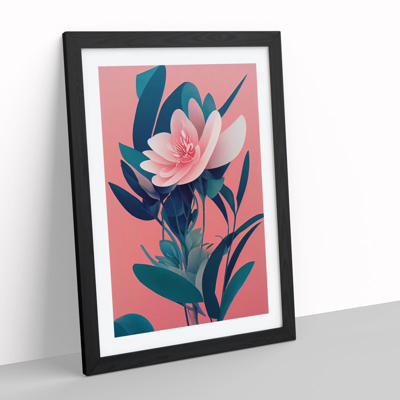 A Lovable Flower - Single Picture Frame Print, Black, 64cm H x 46cm W x 2cm D