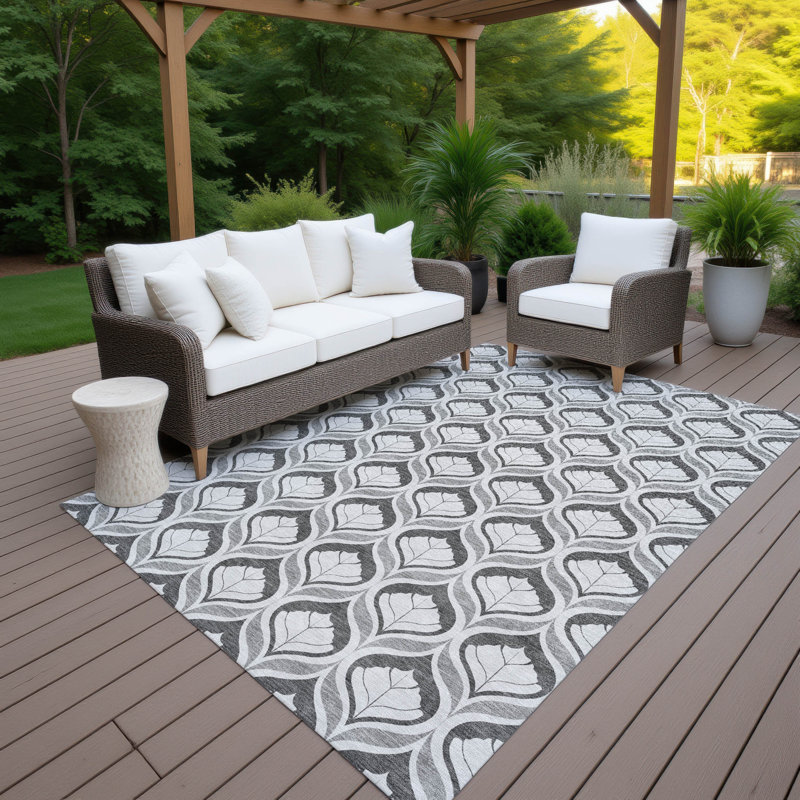 Machine Washable Indoor/Outdoor Jourdan ACN2379 Geometric Rug, Rectangle 2'6" x 3'10"