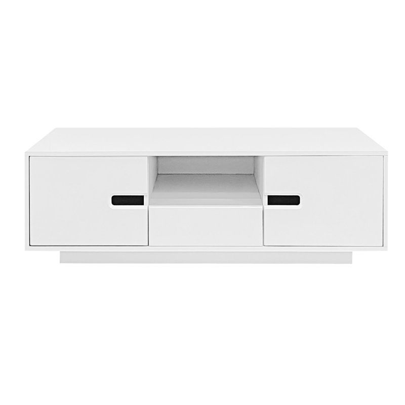 Rectangle Coffee Table With Storage, White