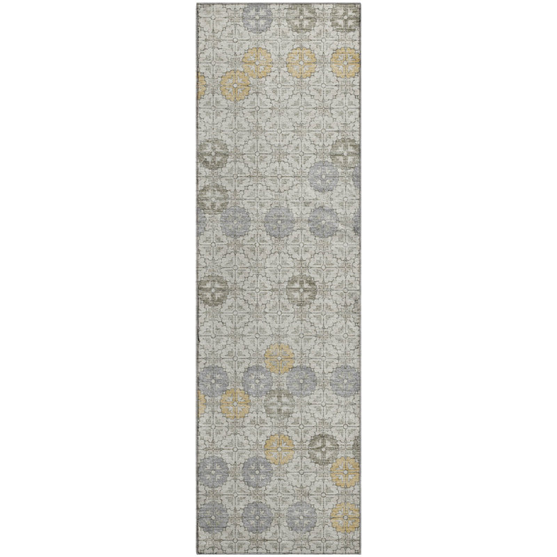 Premium Machine Washable Mayfield AMF1855 Geometric Rug, Runner 2'3" x 7'6"