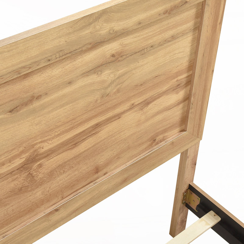 Rustic Wooden Panel Bed, Queen