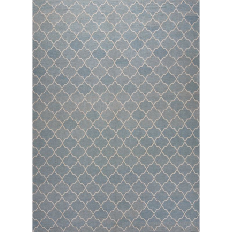 Geometric Area Rug in Blue/Gray