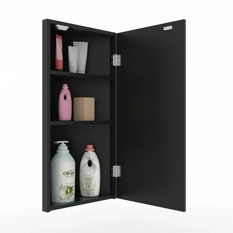Armoire à pharmacie encastrée en bois avec miroir Eastbrook, Noir