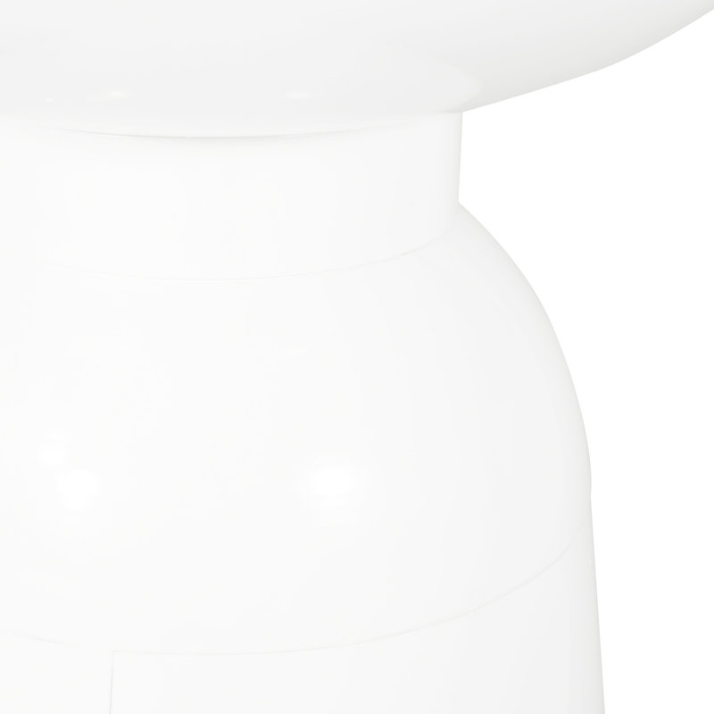 Paire de tables de bout à la mode en métal blanc, avec structure en fer durable et piédestal attrayant pour le rangement dans la chambre à coucher
