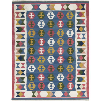 Hand-Knotted High-Quality Blue Area Rug