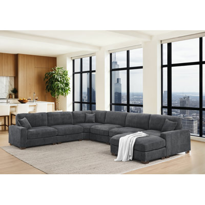Aristedes 164" Wide Left Hand Facing Modular Corner Sectional by Wade Logan