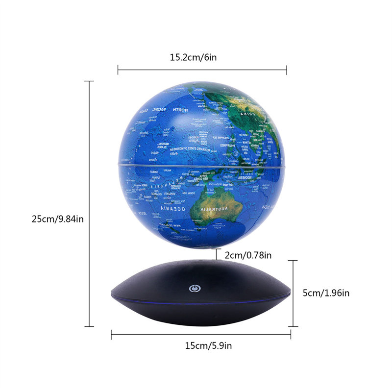 6" D Magnetic LED Levitation Globe