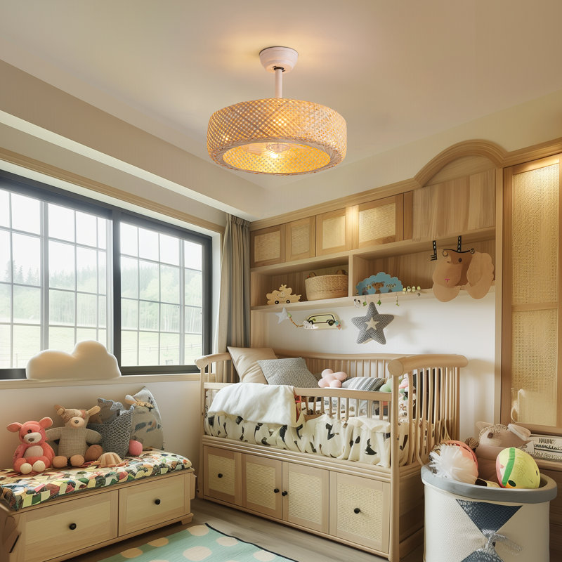 Ventilateur de plafond en cage 20 po avec ensemble d'éclairage, télécommande et cadre fait à la main avec métal vieilli Solea