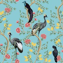 Navy Chinoiserie Wallpaper  Peel and Stick  The Wallberry