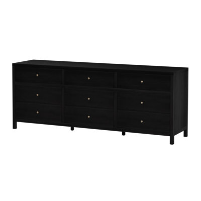 Celine 84 in. W Rectangular Wood 9 Drawer Dresser