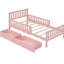 Lit plateforme en bois avec gardes latéraux et deux tiroirs de rangement-121110541-121110538