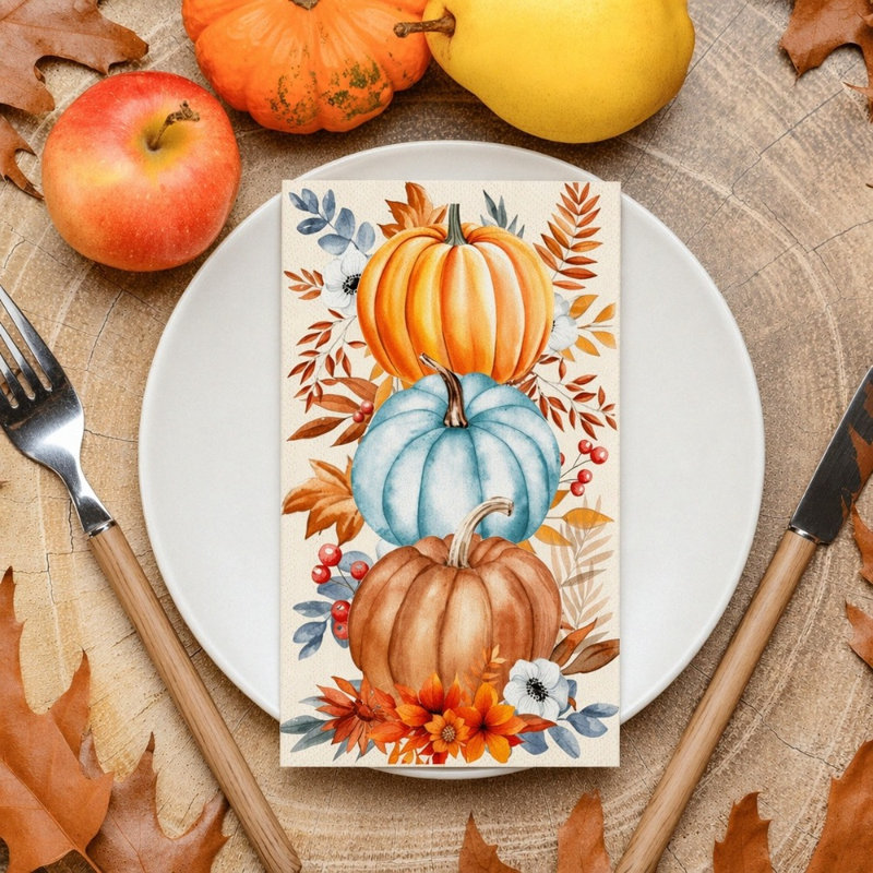 Serviettes décoratives d'automne à 3 plis