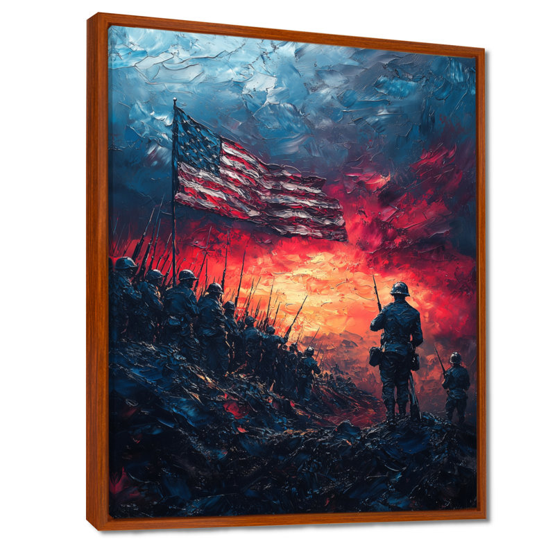 «Echoes Of Glory Of USA Patriot pendant la Seconde Guerre mondiale», reproduction sur toile, H 44 po x l 34 po, Brun