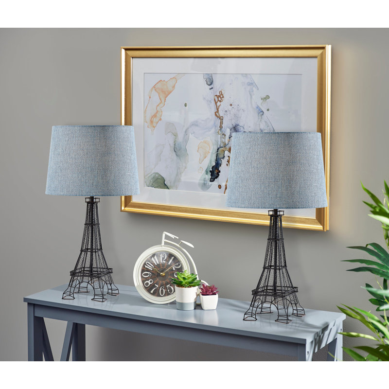 Eiffel Tower Table Lamp- Blue Shade 2 Pack