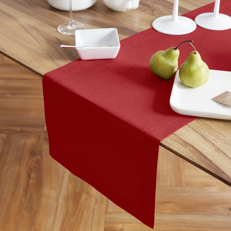 Sonoma - 100% Pure Linen Table Runner (Pre-Washed), Red, 96" x 14"