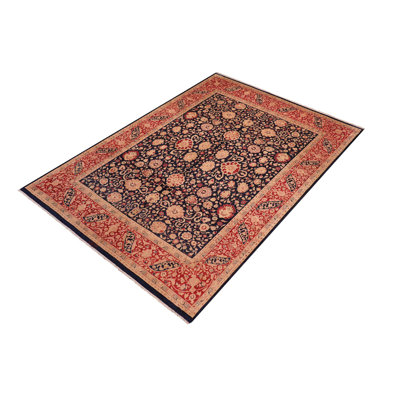 Paris-Leigh One-of-a-Kind Rectangle: 8'1'' X 9'11'' 1970s Wool Area Rug Blue