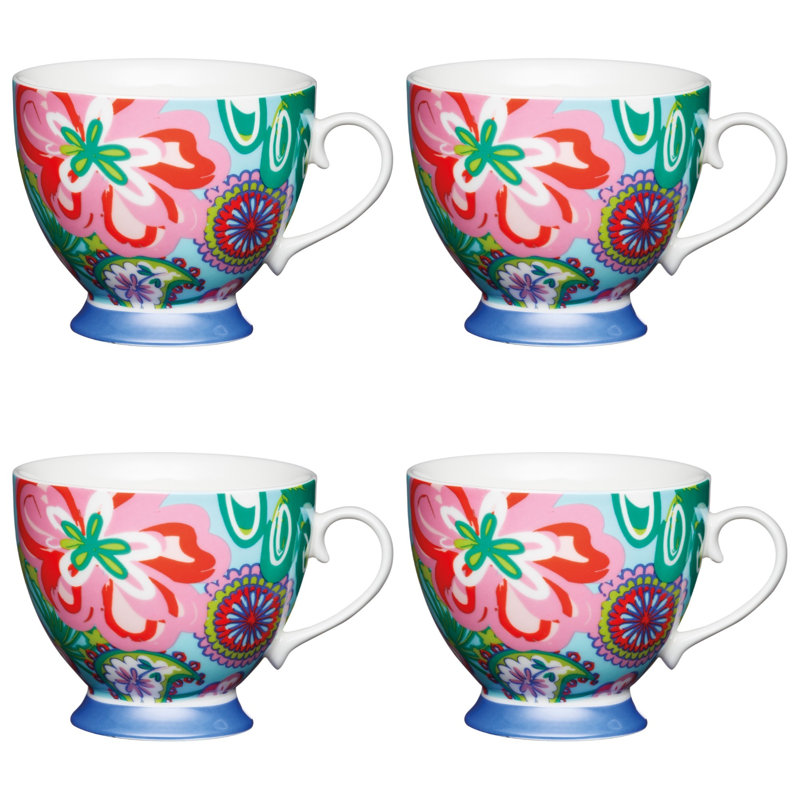 Bright Floral Bone China Mug