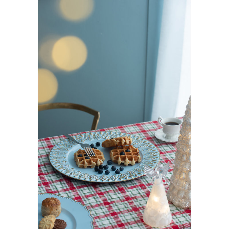 Assiette décorative Dumdum - ensemble de 8, Bleu/doré