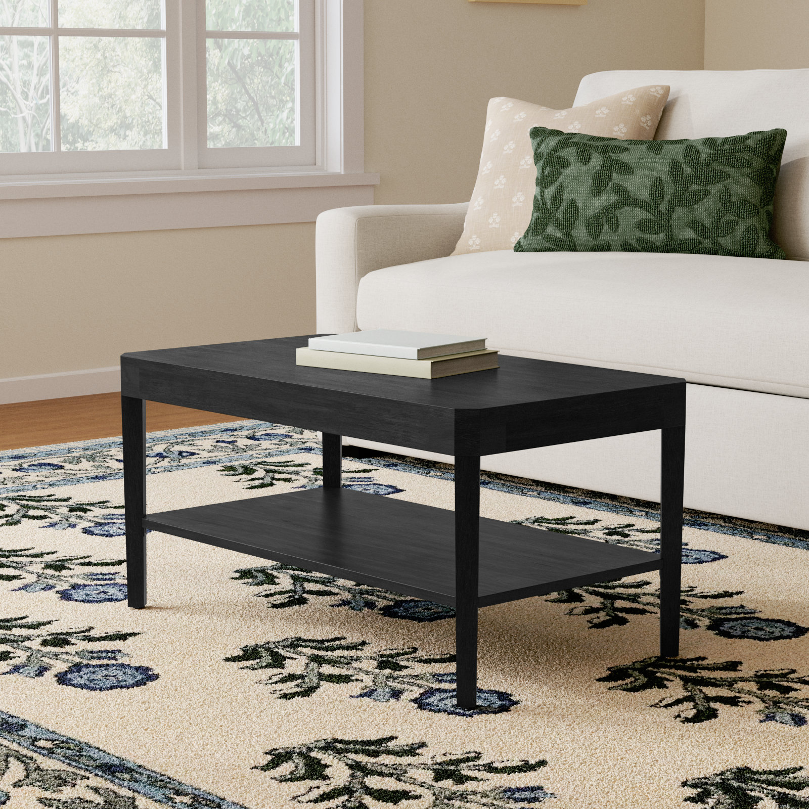 Ardentown Solid Wood Single Coffee Table, Black