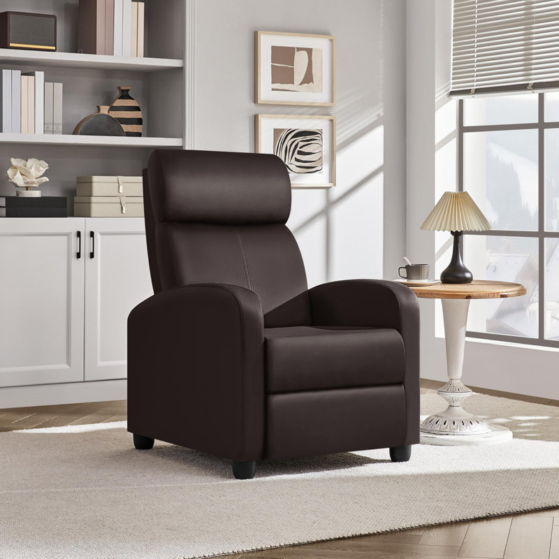Fauteuil inclinable en cuir PU, Brun