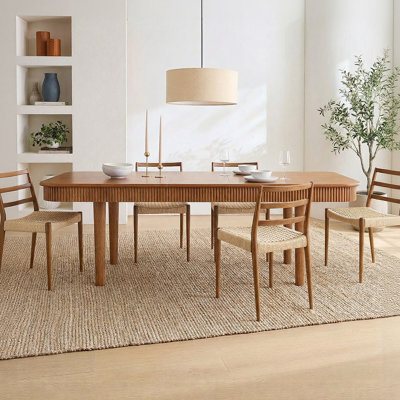 Table de salle à manger 72-92 "extensible pour 6 à 10 personnes - Table de salle à manger rectangulaire en bois massif