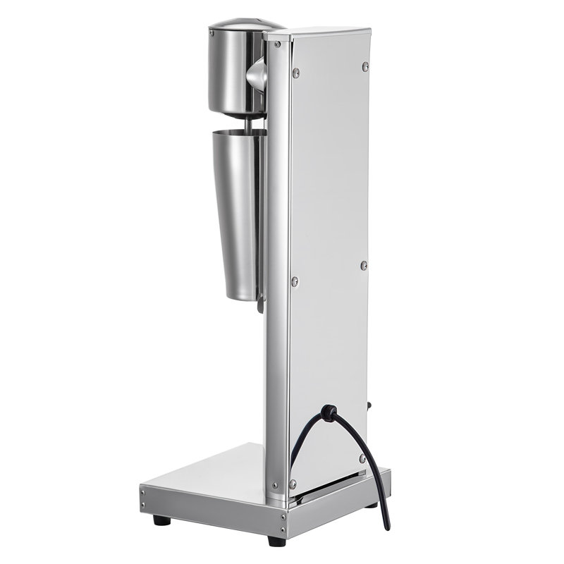 Machine à milkshake électrique en acier inoxydable avec tasse de 800 ml, mélangeur classique à tête unique de 180 W, argent