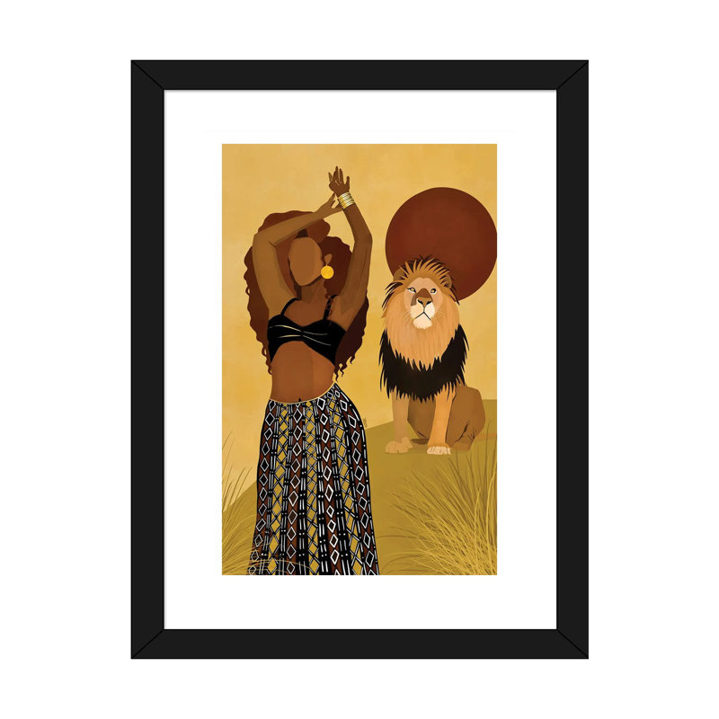 Maya par Bria Nicole-impression d’art graphique, Papier encadré noir, Blanc, H 32 po x l 24 po x P 1 po