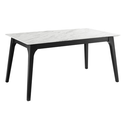 Juxtapose 63" Rectangular Performance Artificial Marble Dining Table by Modway