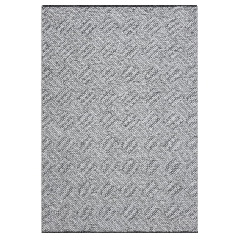 Modern Checkered Non-Slip Washable Area Rug, Rectangle 6' x 9'