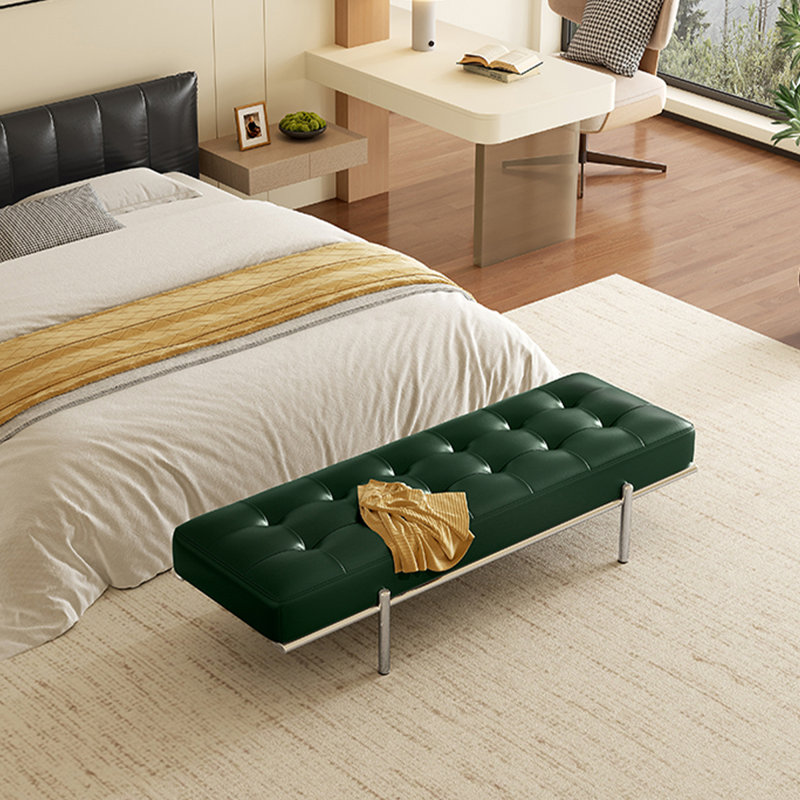 Banc rembourré, H 15,75 po x l 39,37 po x P 17,52 po, Vert