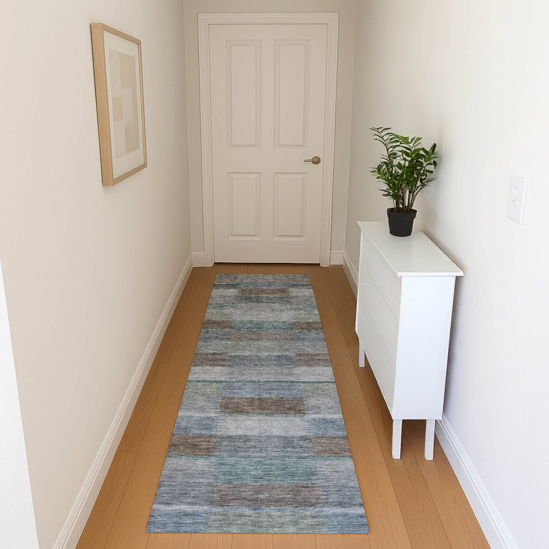 Premium Machine Washable Brennon AMF1628 Stripes Rug, Runner 2'3" x 7'6"