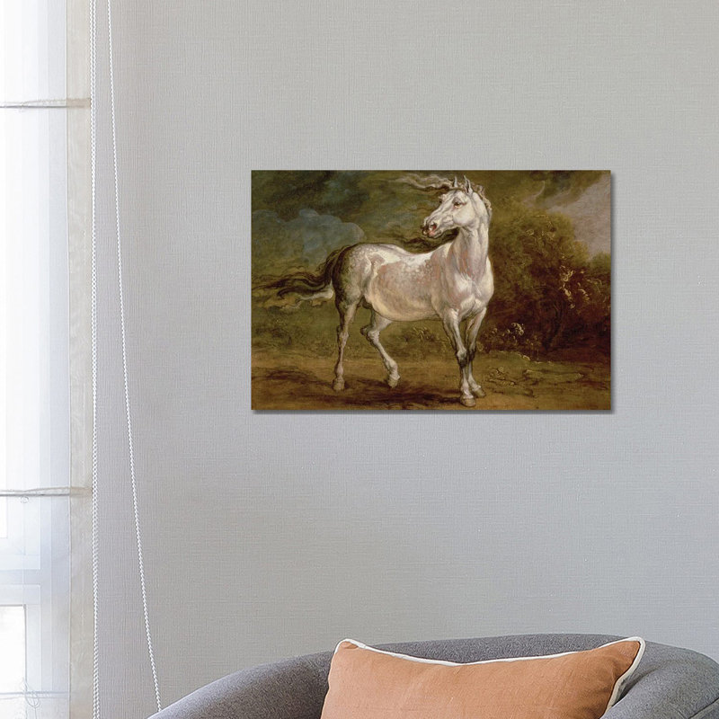 A Grey Charger In A Landscape by James Ward - Wrapped Canvas Painting, 30.48cm H x 45.72cm W x 1.9cm D