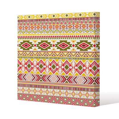 Aztec American Indian Pattern Slim Style Canvas Print