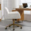 Fauteuil de bureau artificiel en poils de lapin avec base en métal doré-1863609477