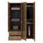 Armoire, 4 portes, 2 tiroirs, 3 tablettes, H 70,9 po, chêne naturel - Chambre