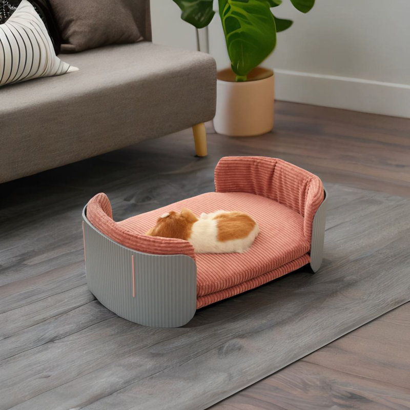 Lit d'intérieur pour chat, Taille moyenne: l 31,9 po x P 20,9 po, Gris / Rose