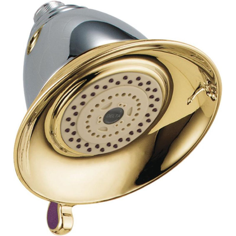 Universal Showering Components 2.5 GPM Shower Head, Chrome & Polished Brass