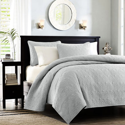 Lit double / grand réversible gris - Rembourrage en coton prélavé pour une chambre douillette matelassée dans une chaleur et un confort remplis