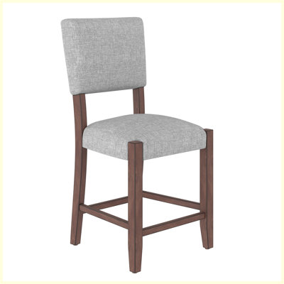 Mid Century Modern Bar Stools Set Of 4, 40.4" Counter Stools With Back, Linen Upholstered Barstools With Solid Wood Legs Bar Chairs For Kitchen Island by Red Barrel Studio