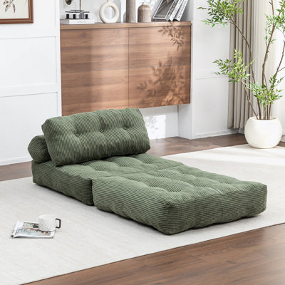 Canapé-lit pliant, canapé-lit convertible avec matelas pliable avec coussin de dossier et support pour dossier, canapé-lit pliant portatif et canapé-lit confortable pour le salon, vert, simple
