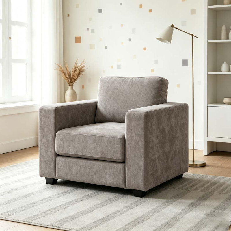 Fauteuil d'appoint surdimensionné avec accoudoirs larges