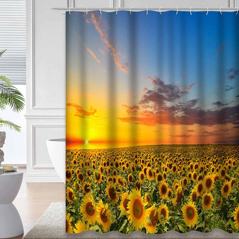 Rideau de douche à 12 crochets Sunflower, L 72 po x l 72 po