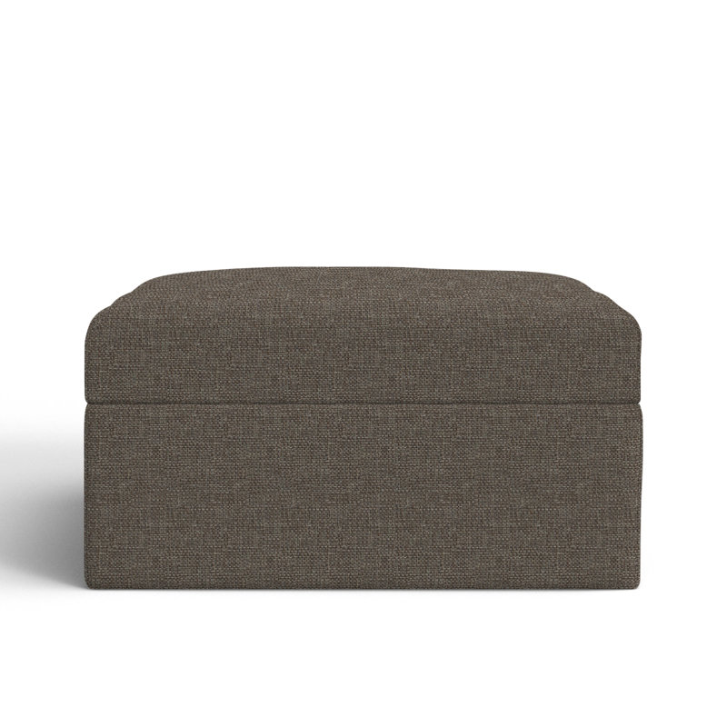 Hartig Upholstered Ottoman, Drusky Charcoal Sustain® Basketweave