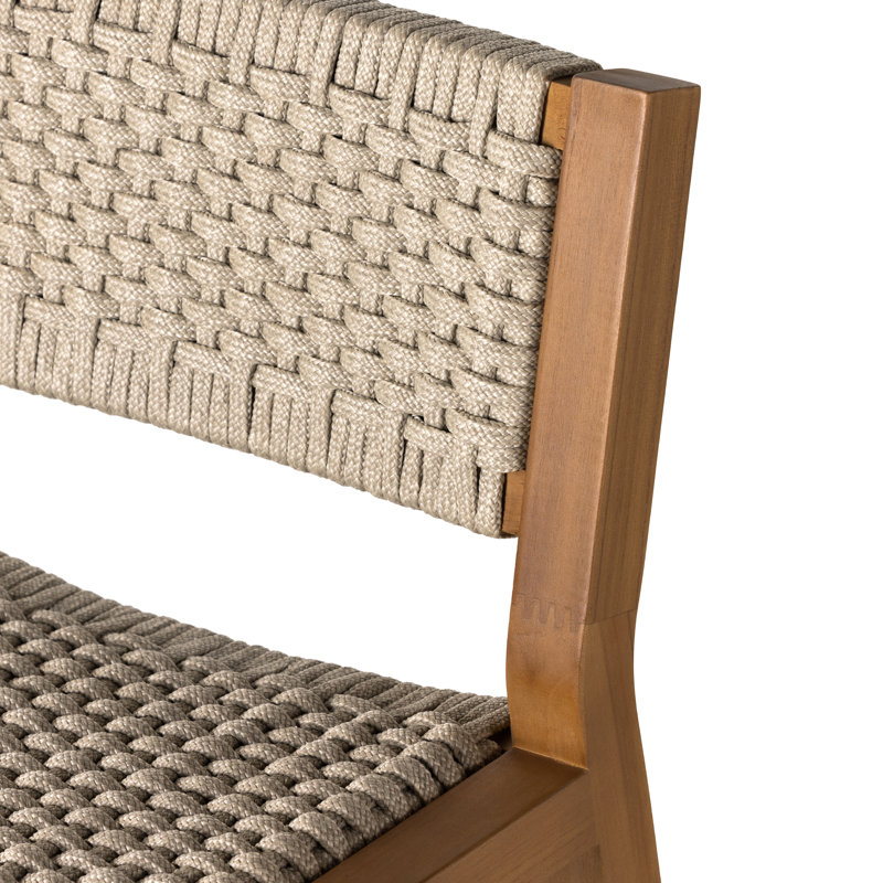 Tabouret de bar 29 po Shea, Teck naturel, Corde ivoire, Tabouret de bar (siège d'une hauteur de 29 po)
