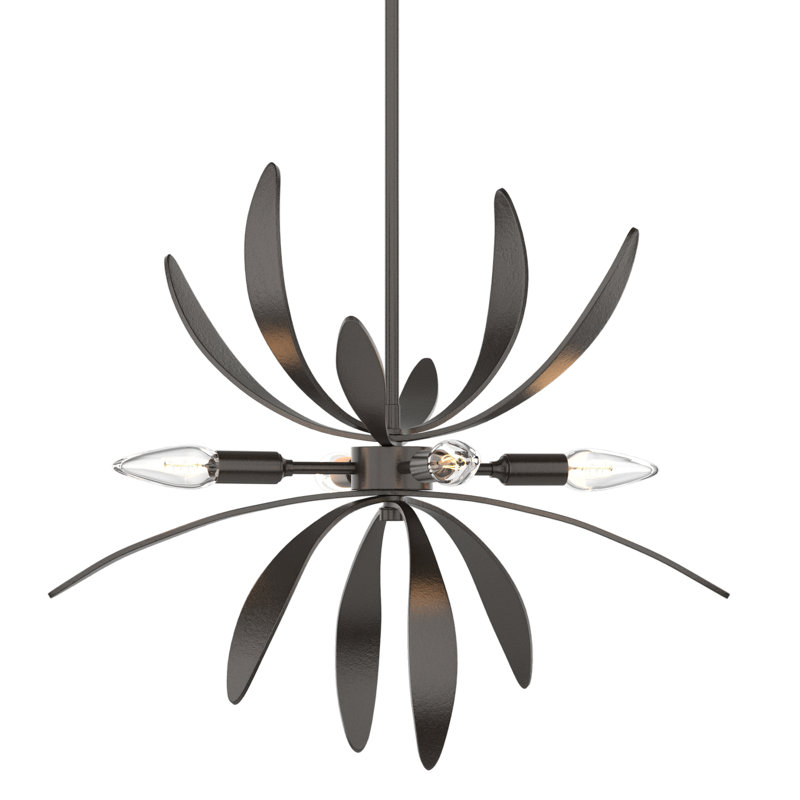 Luminaire suspendu Spoutnik 4 lumières Dahlia, Bronze huilé